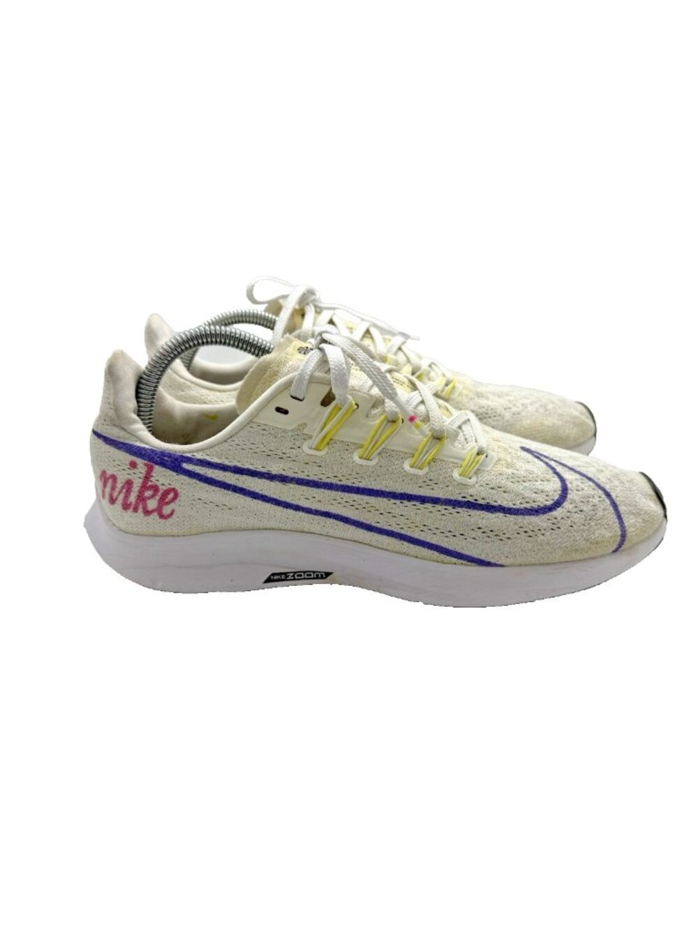 Nike Air Zoom Pegasus 36 Women's Sz 8 White Purple Athletic Running Gym Shoes